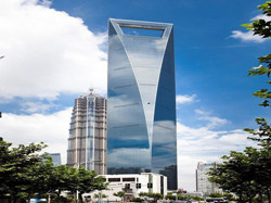 上海环球金融中心外观全景图 