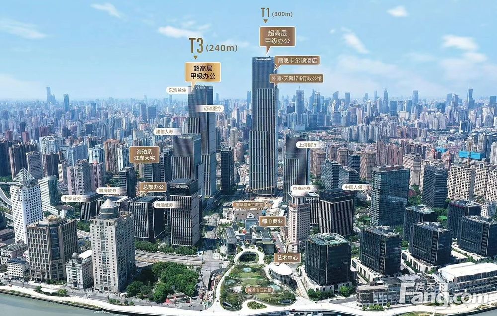 黄浦区标志性建筑绿地外滩中心500平写字楼出租