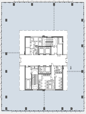 前滩东方广场三期商务楼整层平面户型图