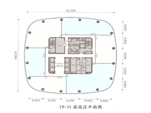 陆家嘴花旗银行大厦写字楼平面图