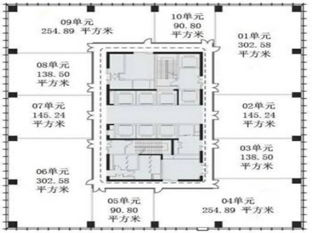 中建广场商务楼平面户型图