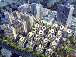 力波中心楼宇位置图（附各楼宇建筑面积数据）
