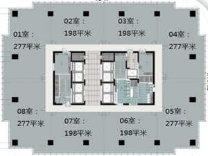 333世纪大厦写字楼户型图 